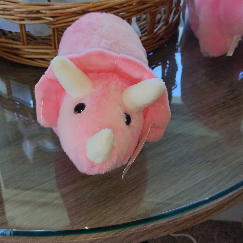 Soft Triceratops Dinosaur Plush Stuffed Animal Pink Tie Dye Easter New